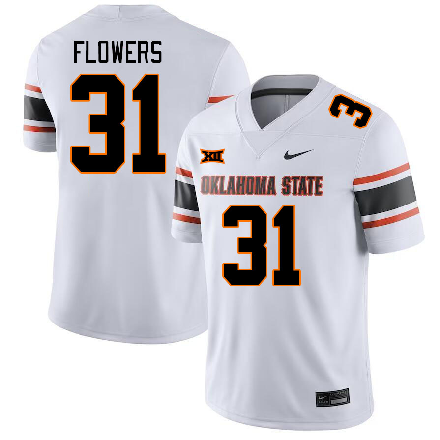 Oklahoma State Cowboys #31 Tre Flowers College Football Jerseys Stitched Sale-White